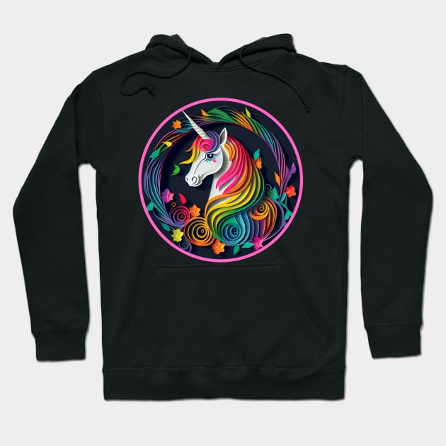 Paperdesign Art Of A Cute Unicorn 1 Hoodie by PD-Store